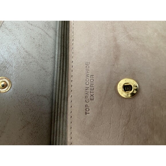 Buxton Heiress Wallet Womens Beige Leather Envelope Credit Card Foldover - Picture 3 of 5